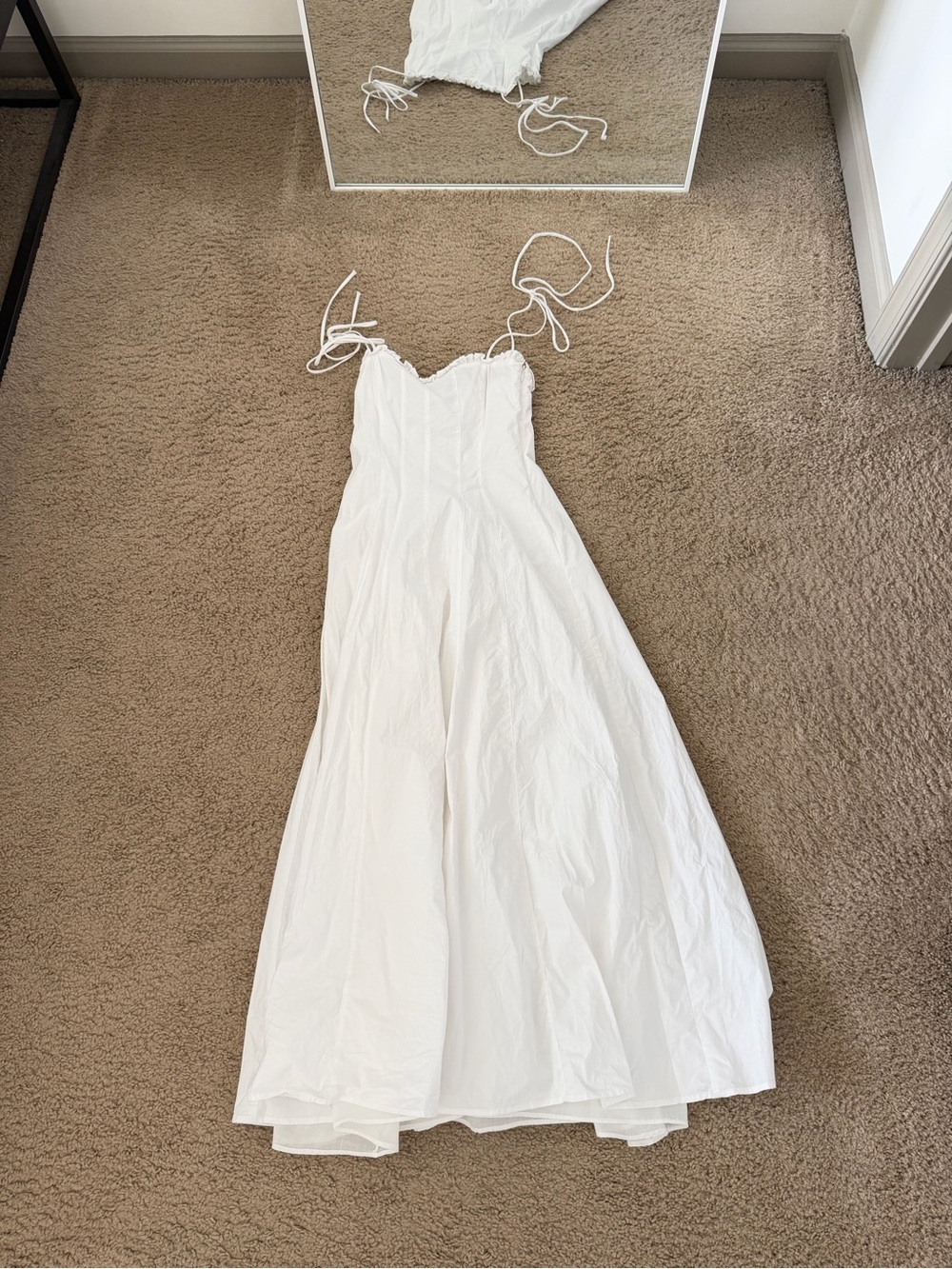 Zara White Spaghetti-Strap Maxi Dress